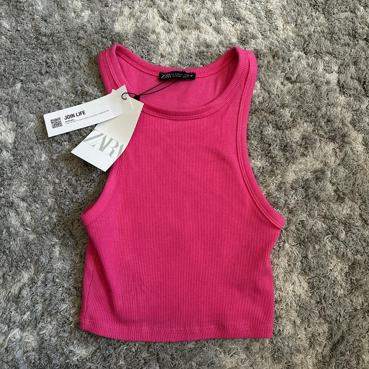 Zara Women's Pink Vest Depop