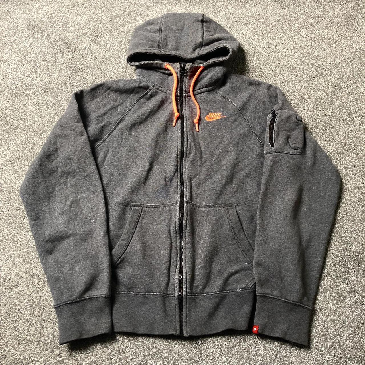 Nike grey and orange hoodie sale