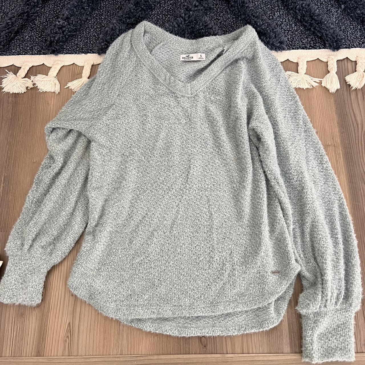 Fuzzy long sleeve sweater size small brand Depop