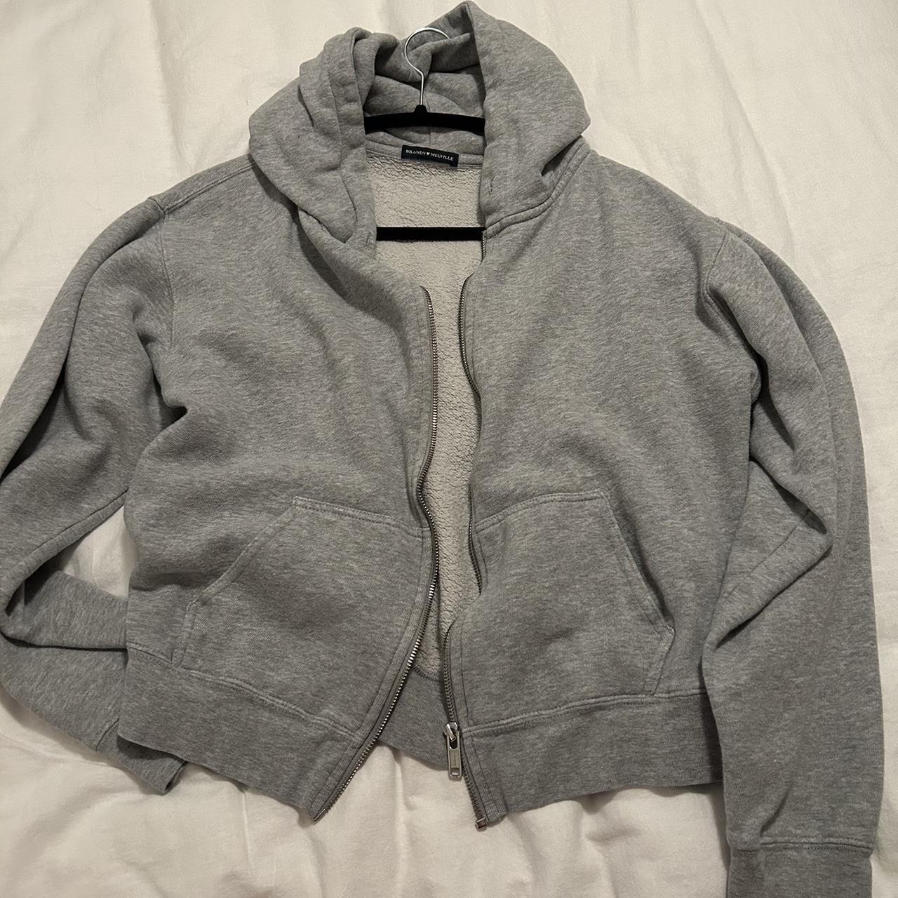 Brandy Melville Women's Grey Hoodie | Depop