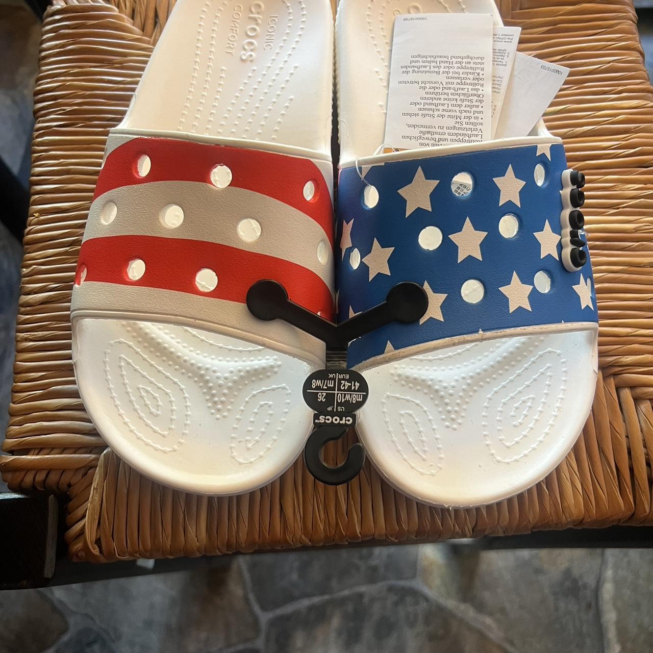 Crocs american flag online slides