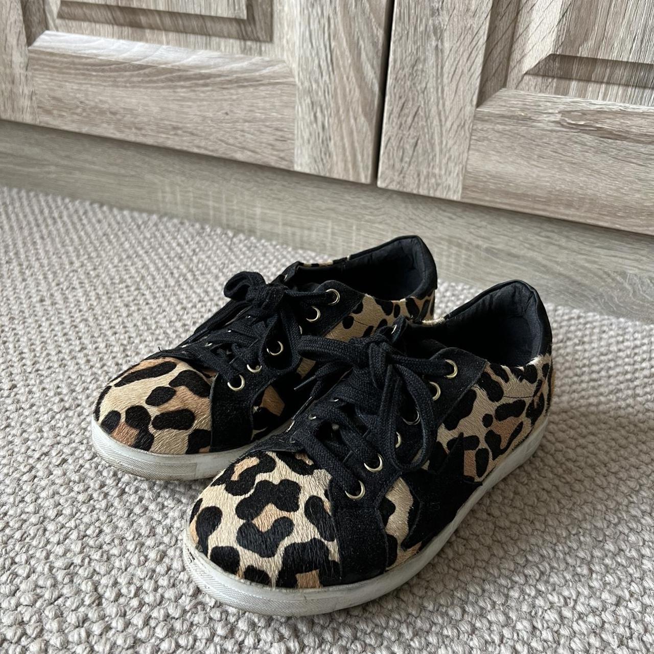 Dune store leopard trainers