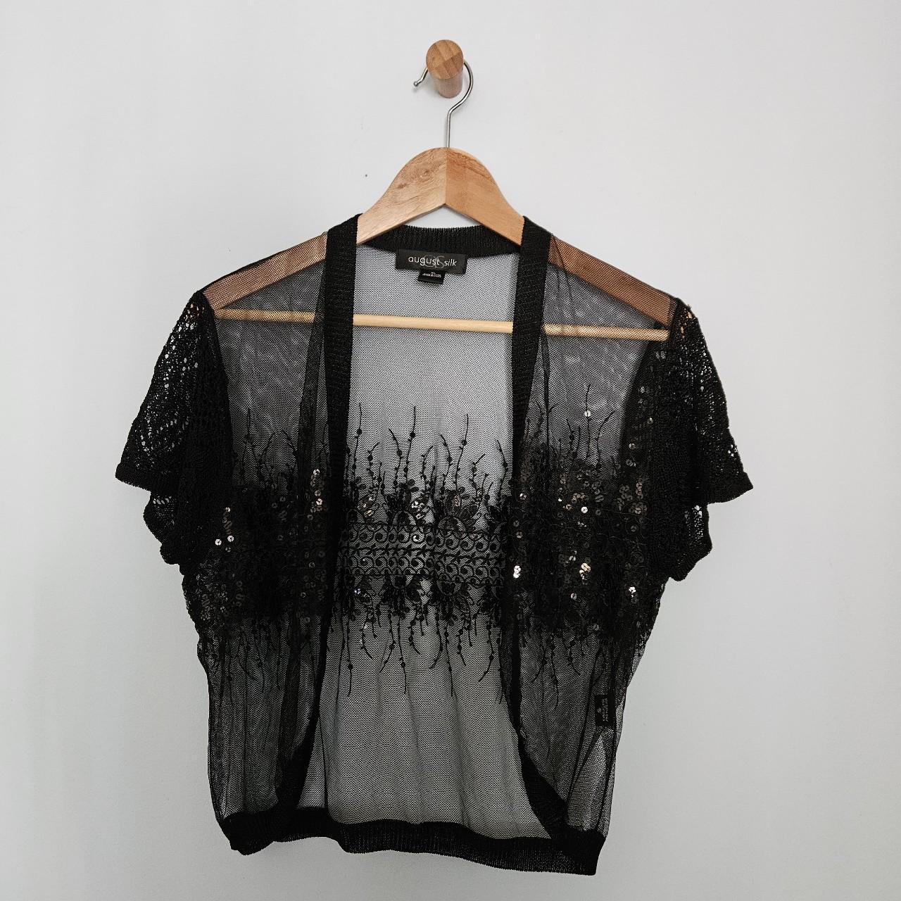 Black sheer hotsell mesh cardigan