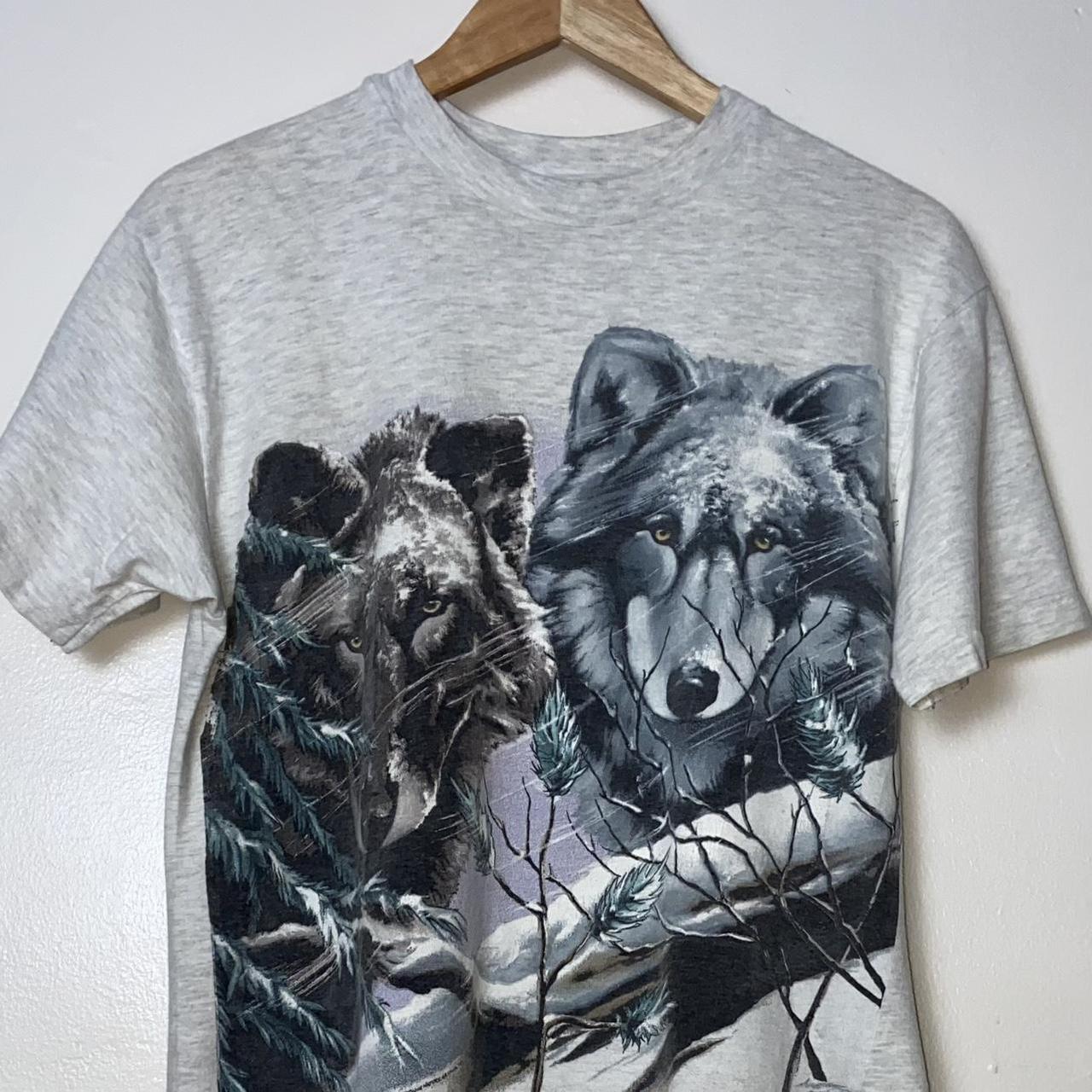 * 1993 vintage TWO WOLVES tee shirt with “Harlequin... - Depop