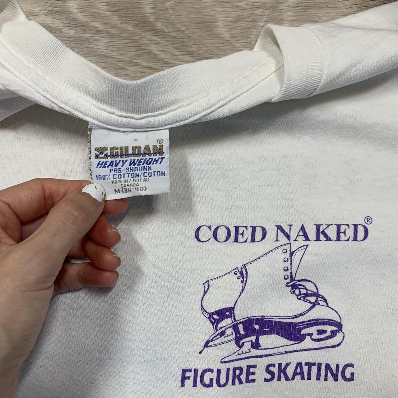 Vintage coed naked figure skating tee Size M 19.5... - Depop