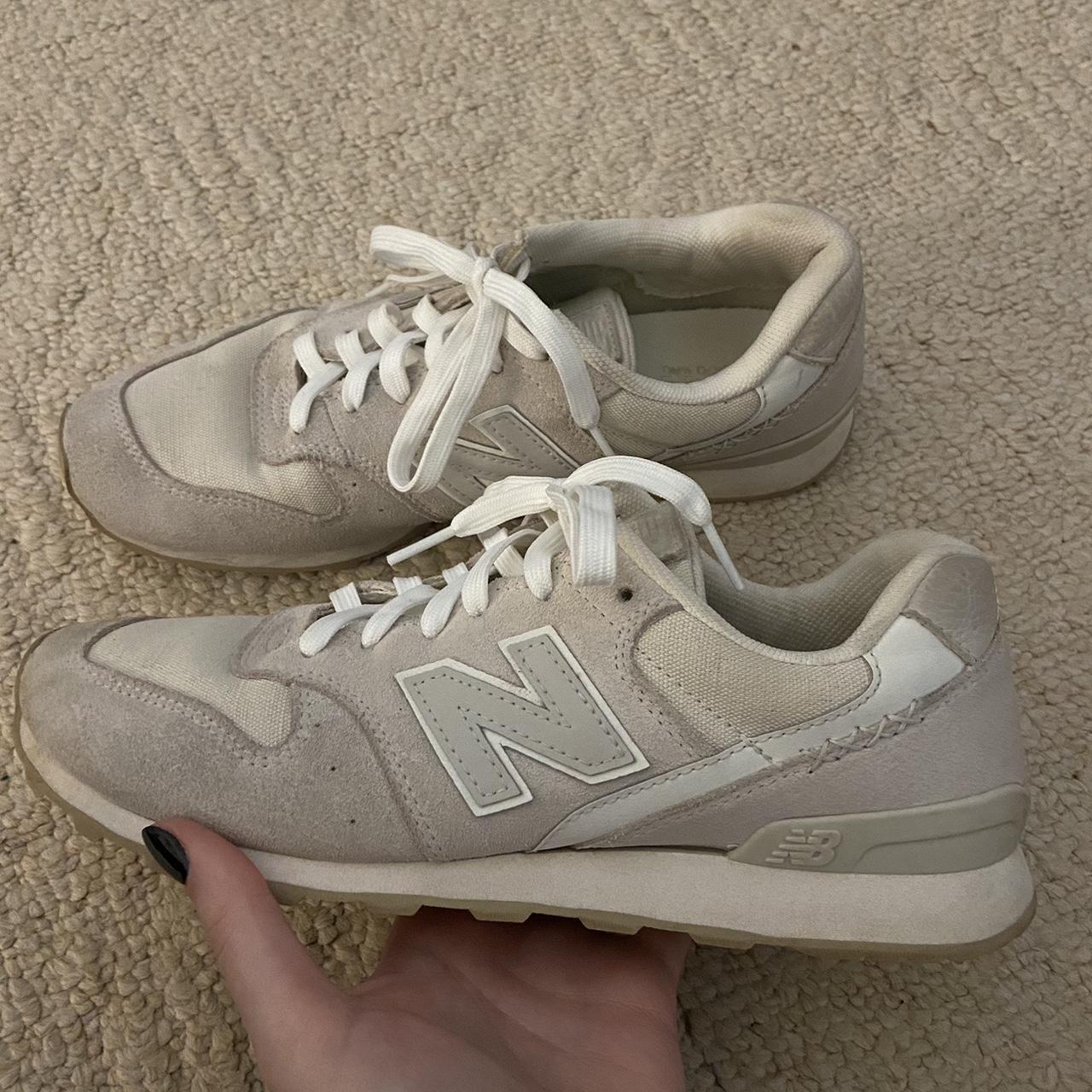 New Balance Women's Tan and White Trainers