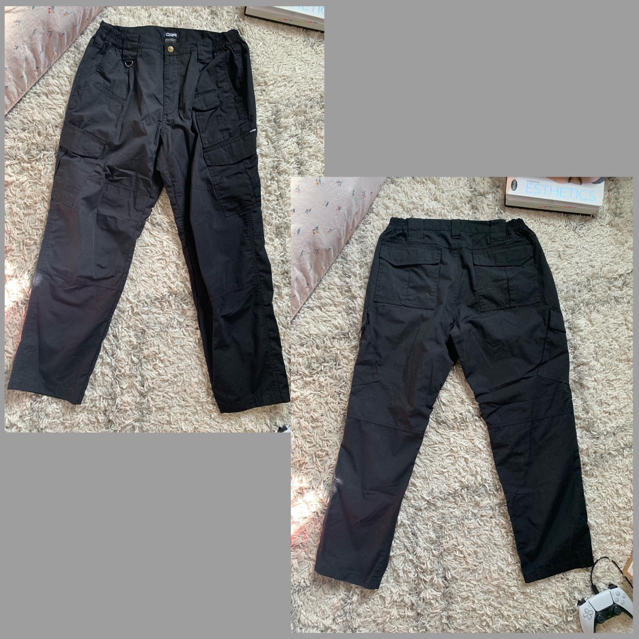 black jogger cargo pants with chain, chain is... - Depop