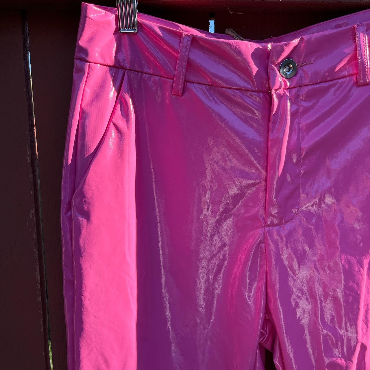 Pink pleather pants best sale