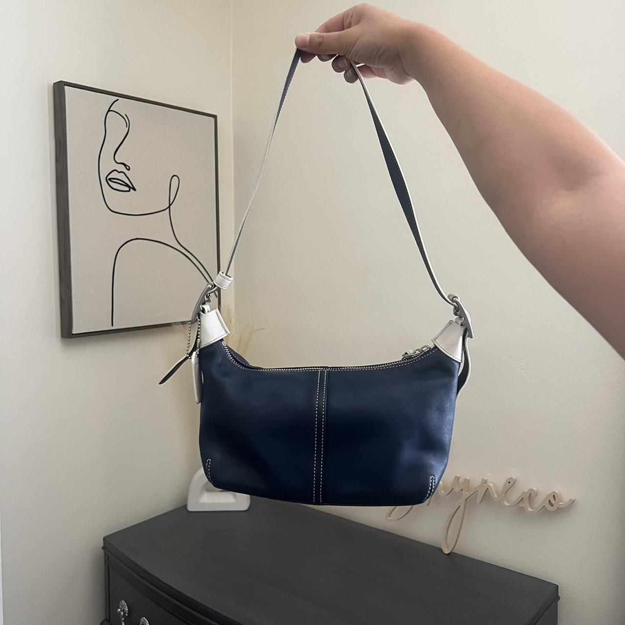 Y2K VTG Coach legacy demi hobo navy Baguette In | Depop