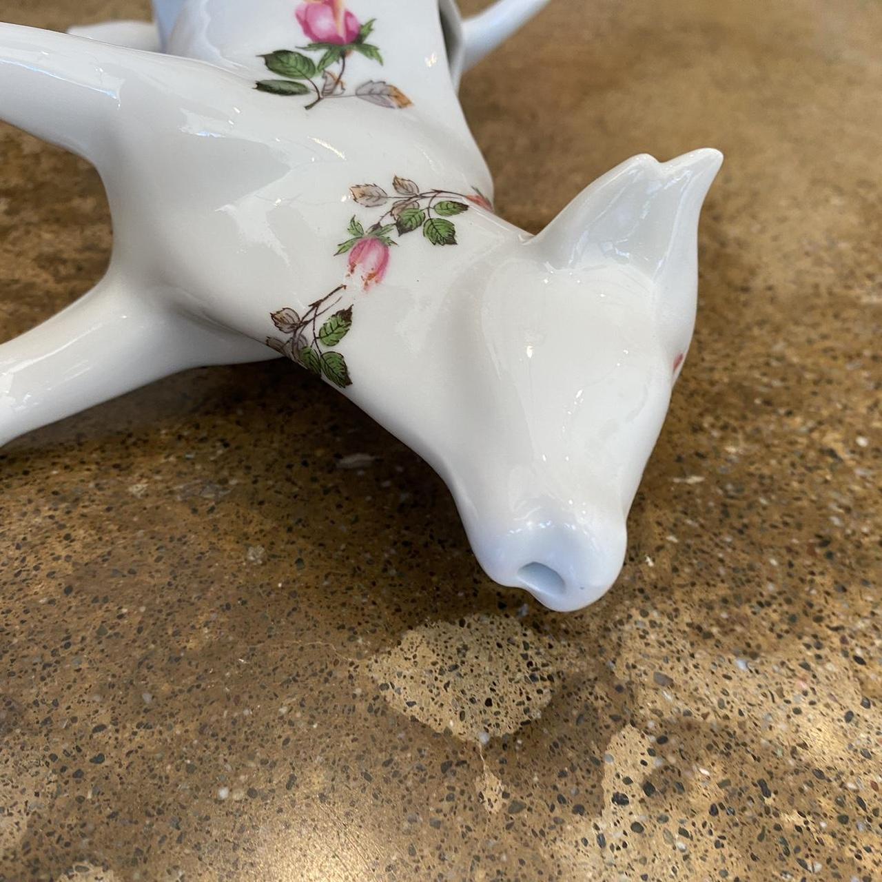 Vintage Floral Porcelain Cow Creamer Pourer about... Depop