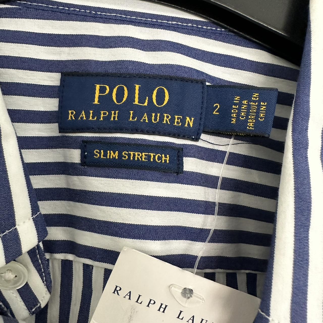 Ralph Lauren Womens Kendal Blue And White Striped... - Depop