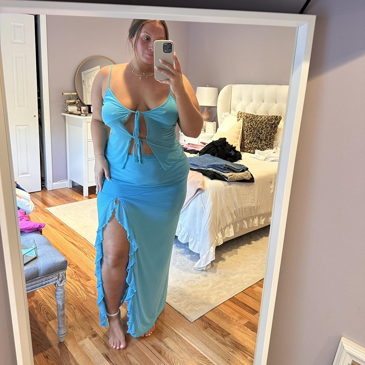 Peppermayo blue set; worn once. Top is size 12 and... Depop