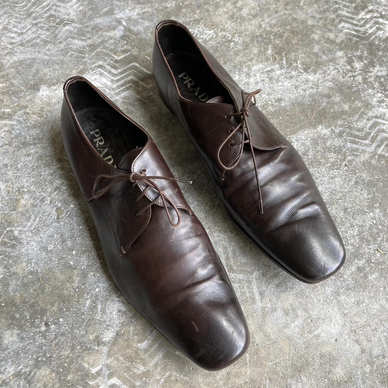 Prada brown discount dress shoes