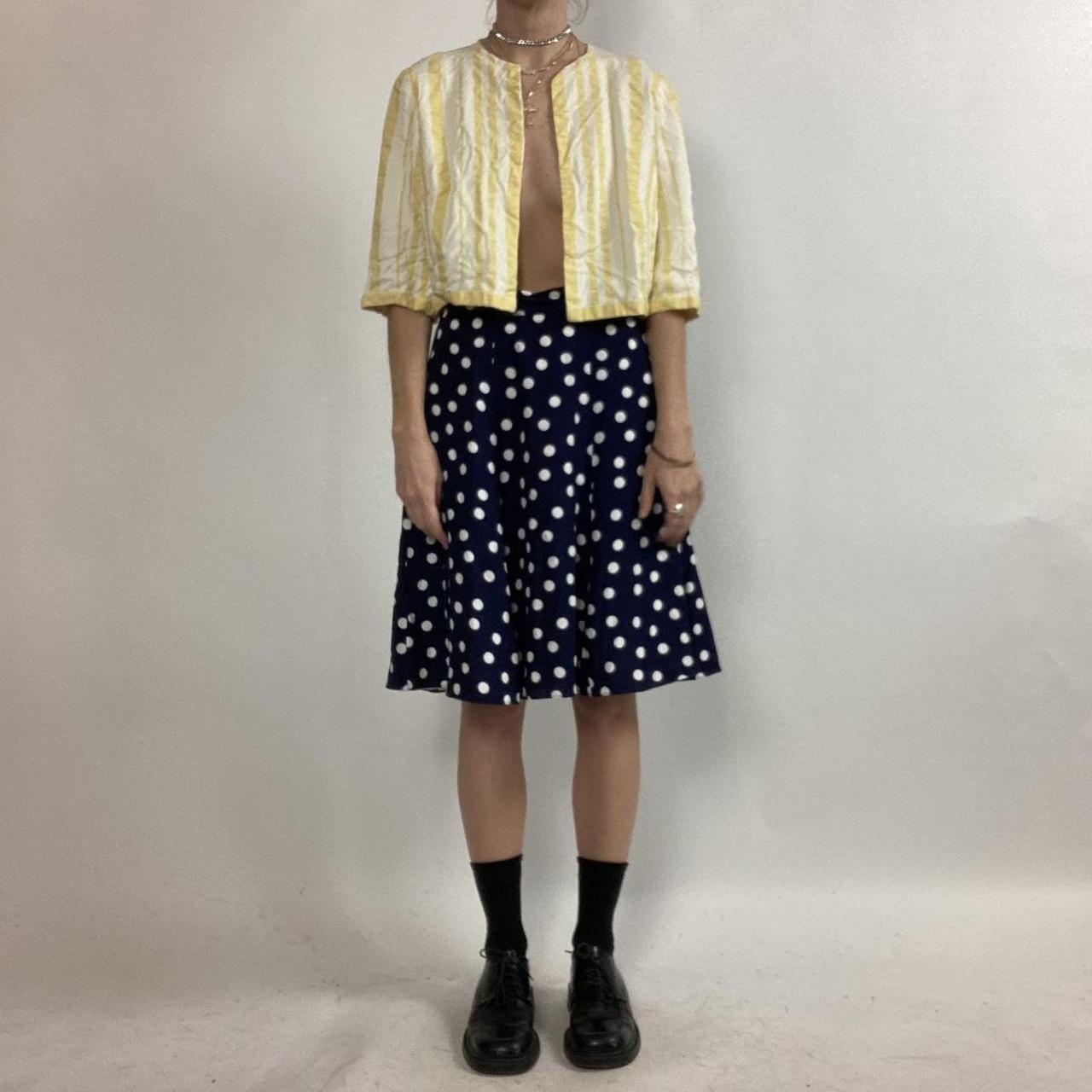 90s NAVY POLKA DOT SKIRT Late 80s early 90s