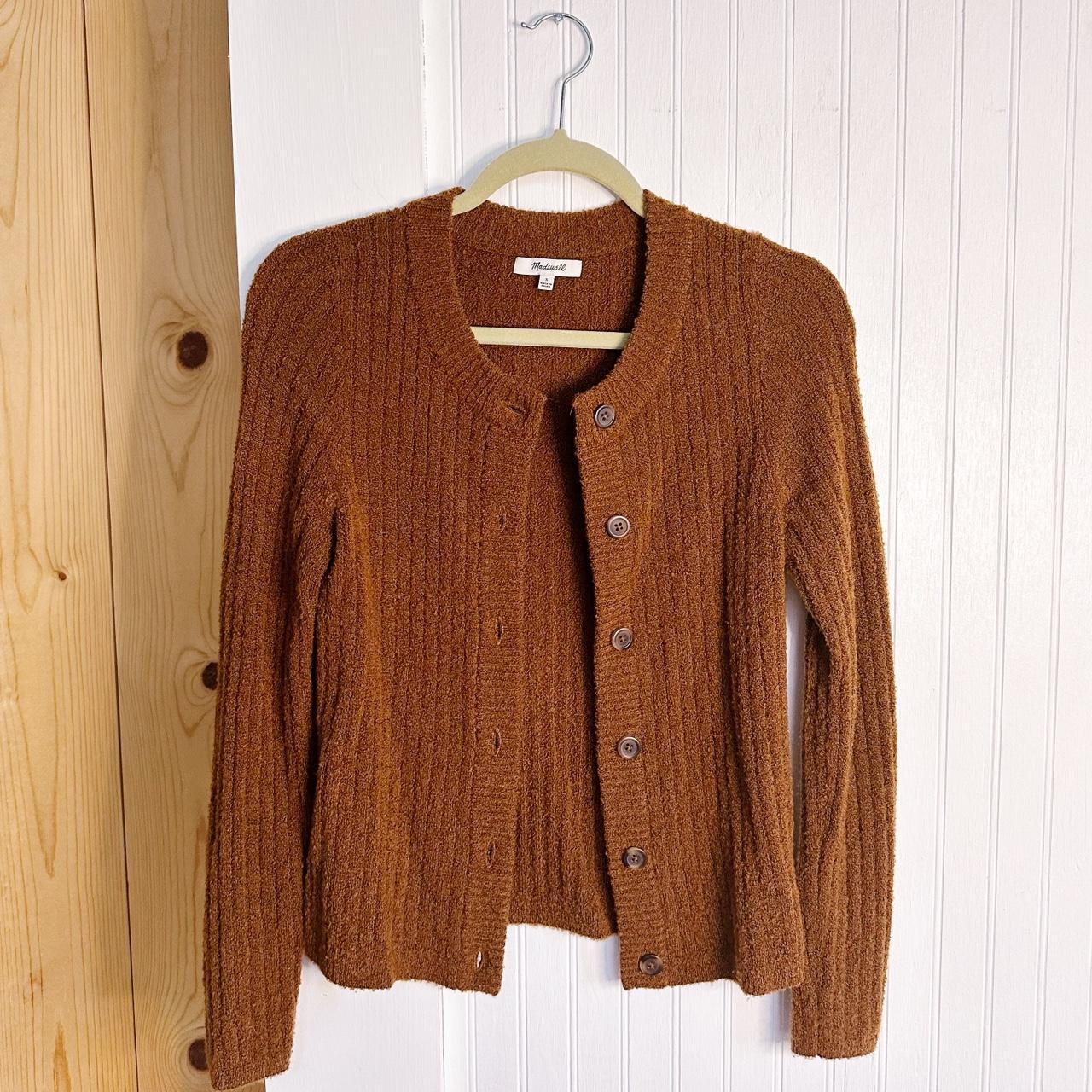 Rust colored Madewell button down cardigan, soft,... - Depop