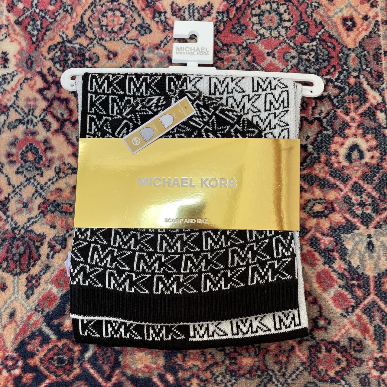 Michael Kors hat & scarf set reversible beanie brand... - Depop
