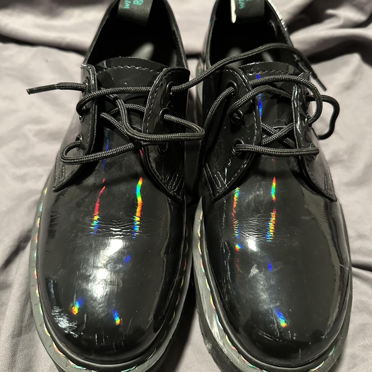 1461 Patent Leather Quad Black Rainbow Holographic