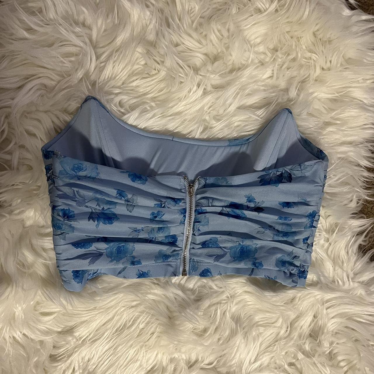 beautiful floral tube top corsetlike style with... Depop