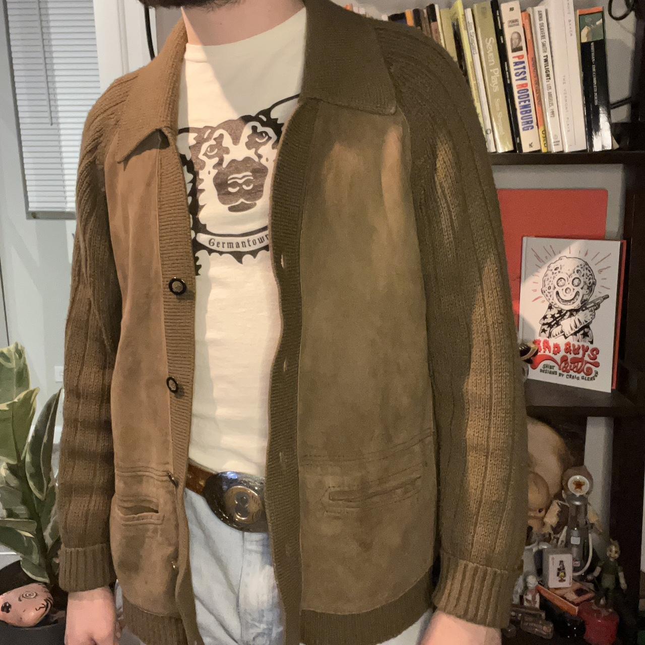 St Michael Men's Cardigan - Khaki/Green - L – Vin… - image 1