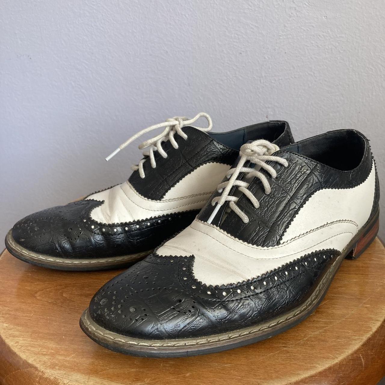 Black and white brogues, a fun vintage-style and... - Depop