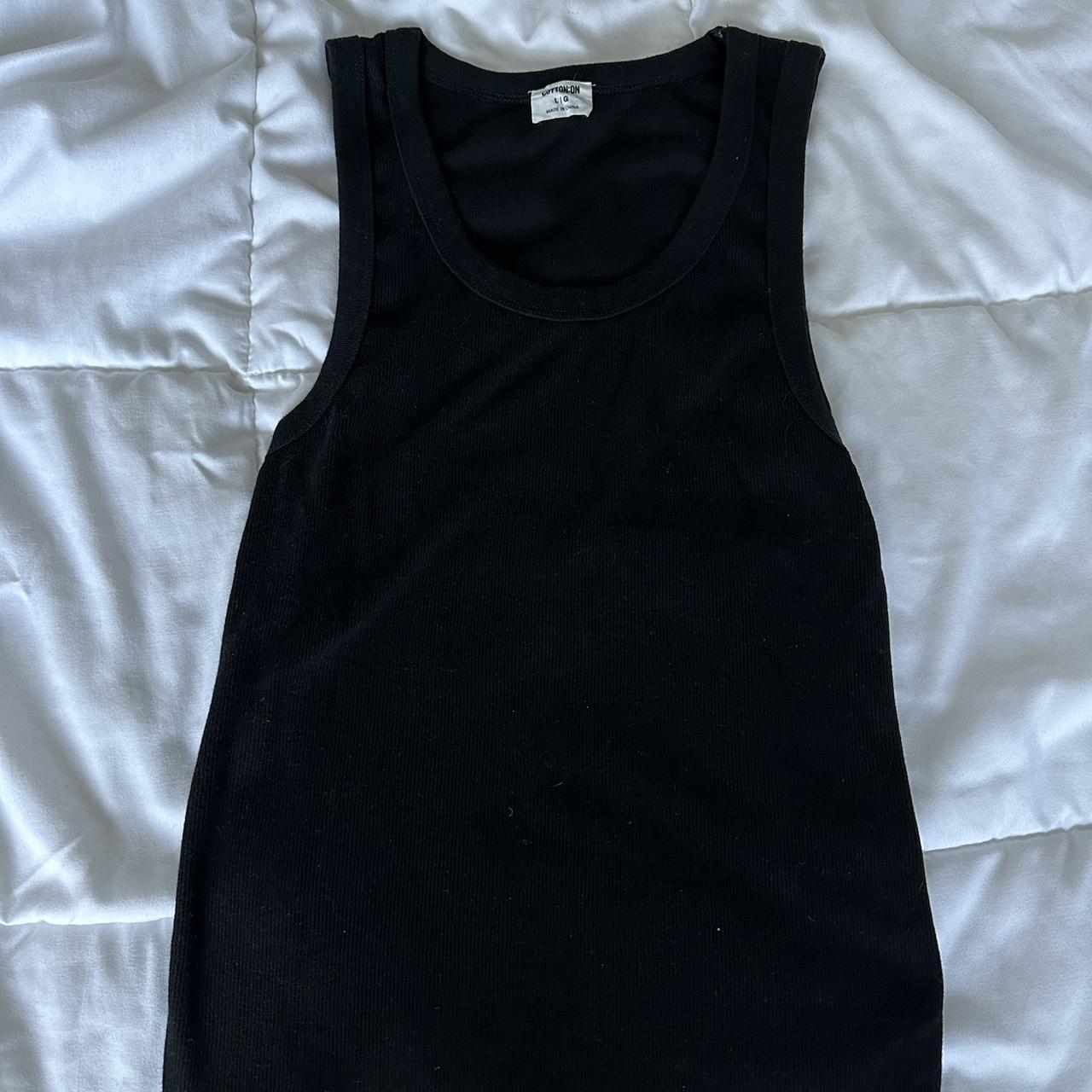 ribbed tank top black