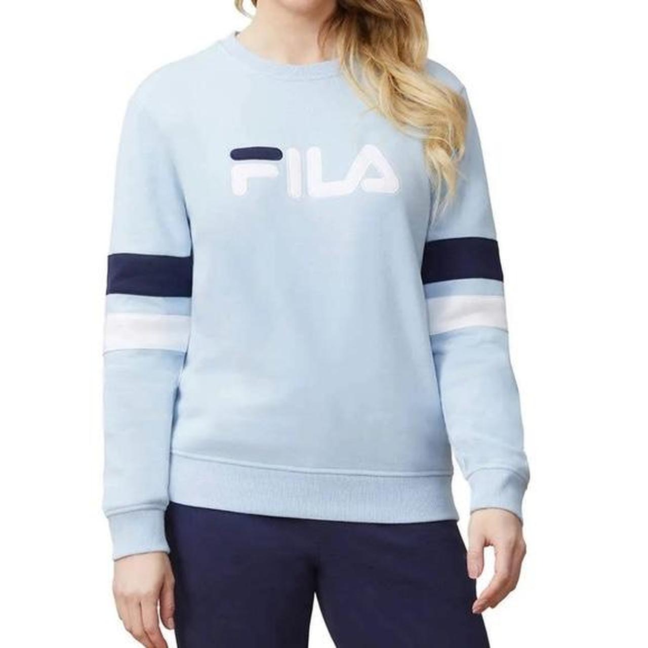 FILA pullover sweatshirt. Baby blue with stripe