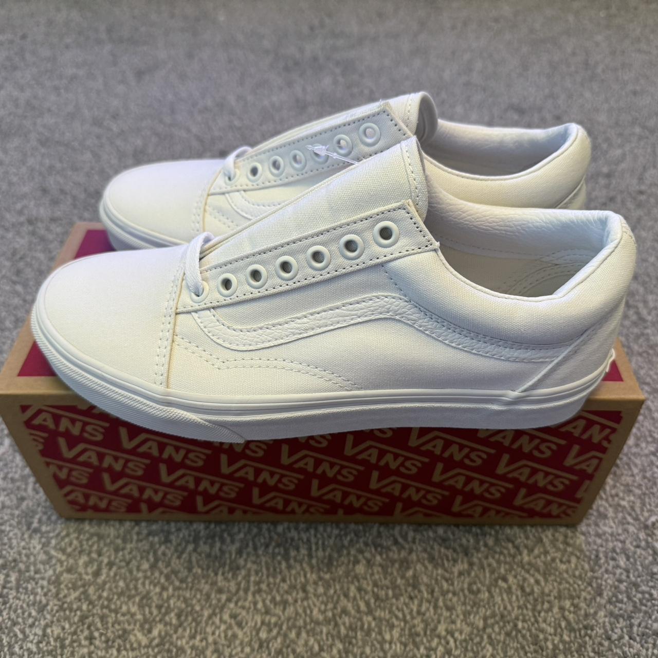 Ladies white vans trainers best sale