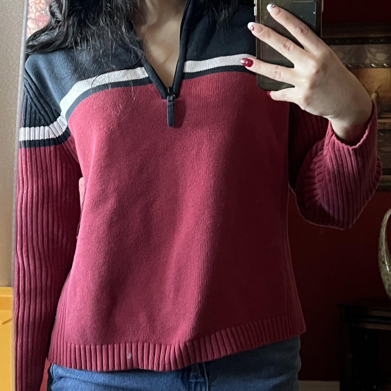 vintage thick half zip sweater perfect for the cold... - Depop