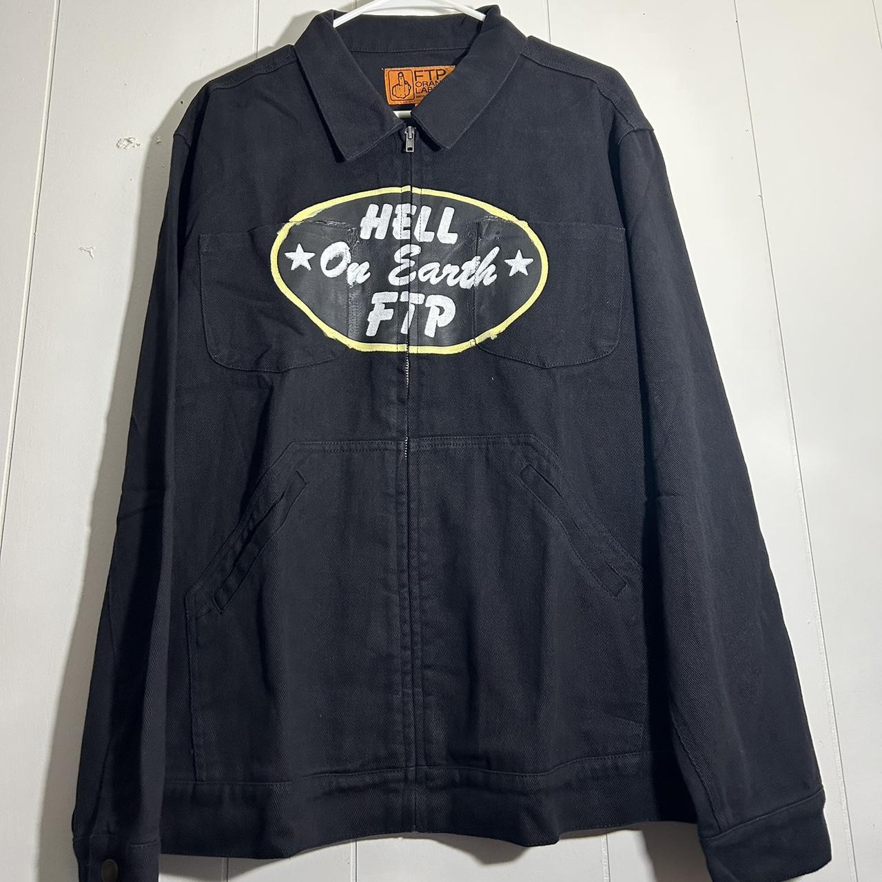 FTP black jean jacket, •size L, •never...