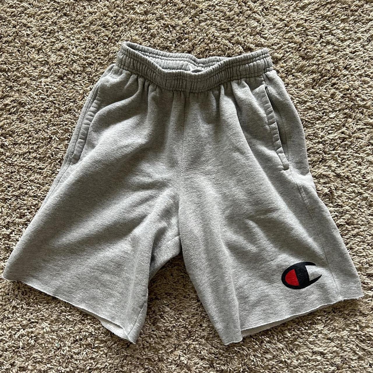 Champion Men's Grey and Red Shorts | Depop