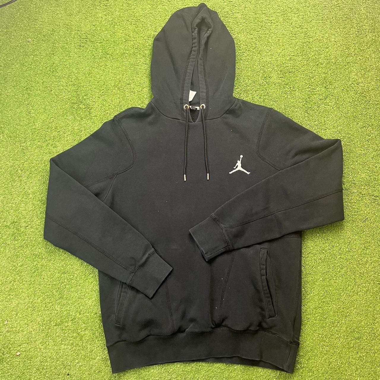 Jordan Men's Black and White Hoodie | Depop