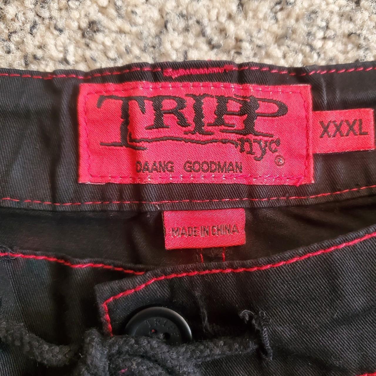 Tripp NYC Men's Black and Red Trousers | Depop