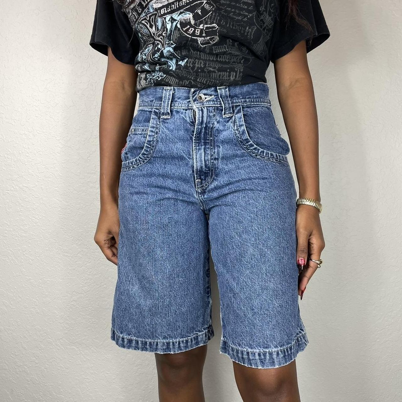 Y2K JNCO Snake Denim Shorts Vintage Wide Leg Jorts... Depop