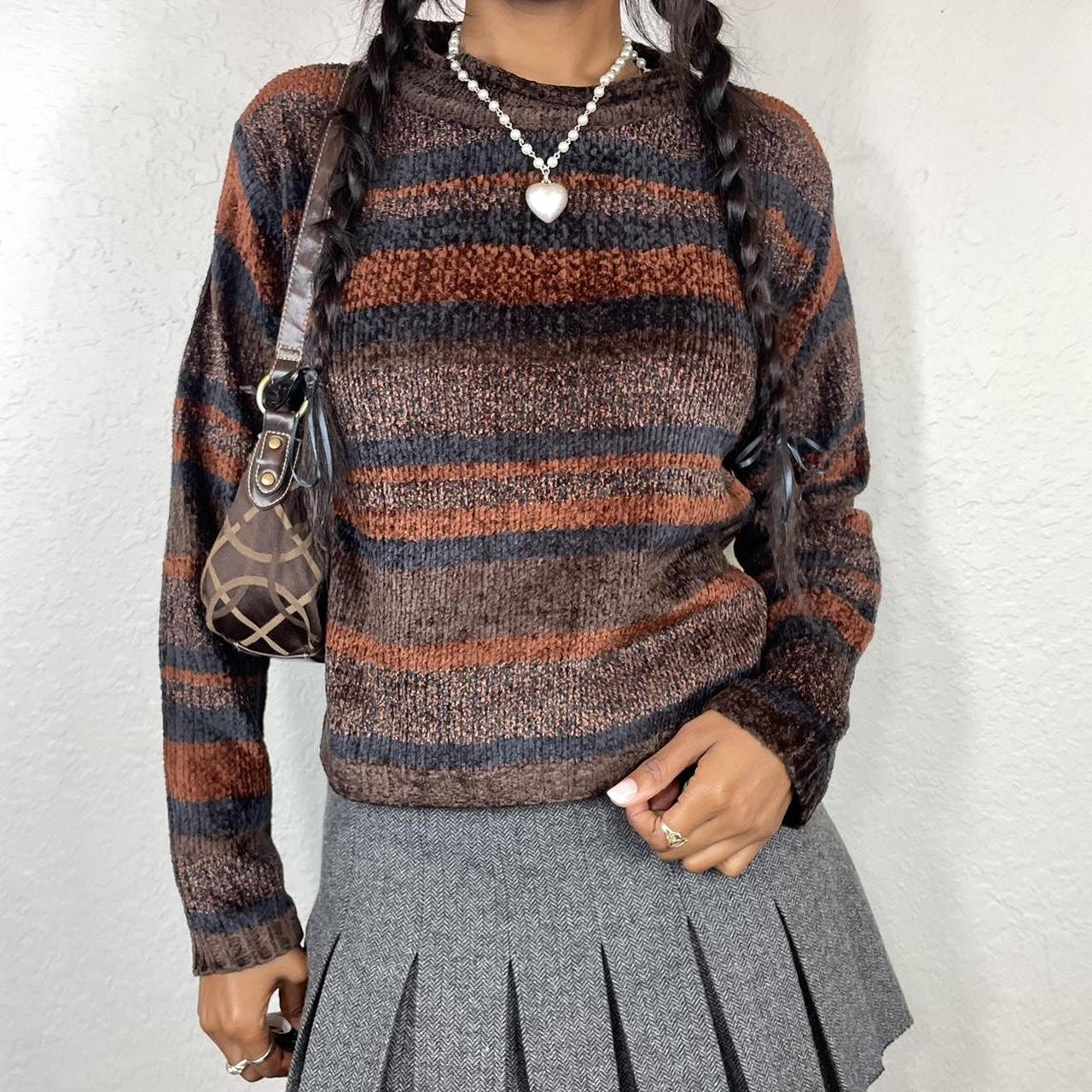 Girls Ombre Striped Chunky Knit Oversize Cardigan