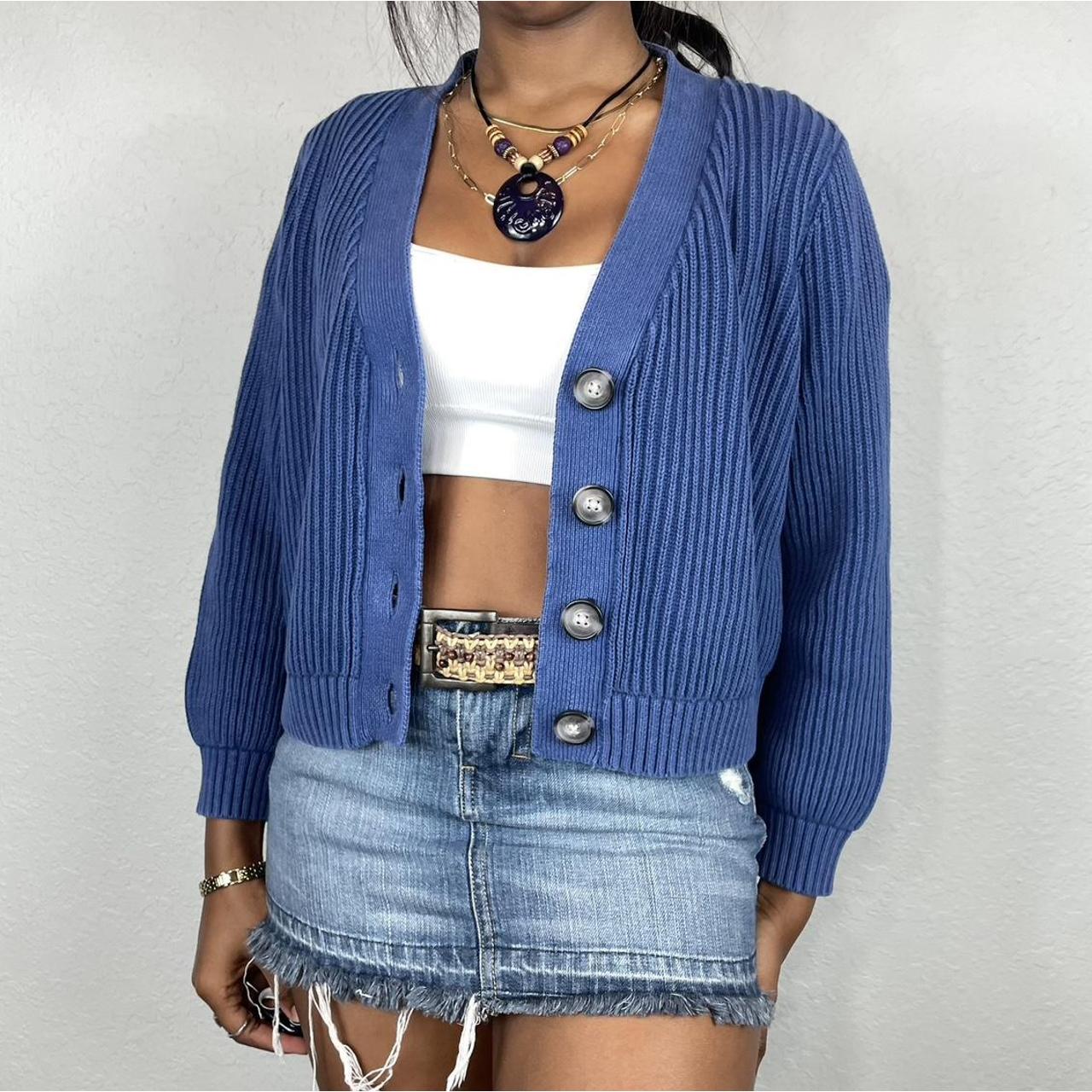 Old Navy Women's Blue and Brown Jumper Depop