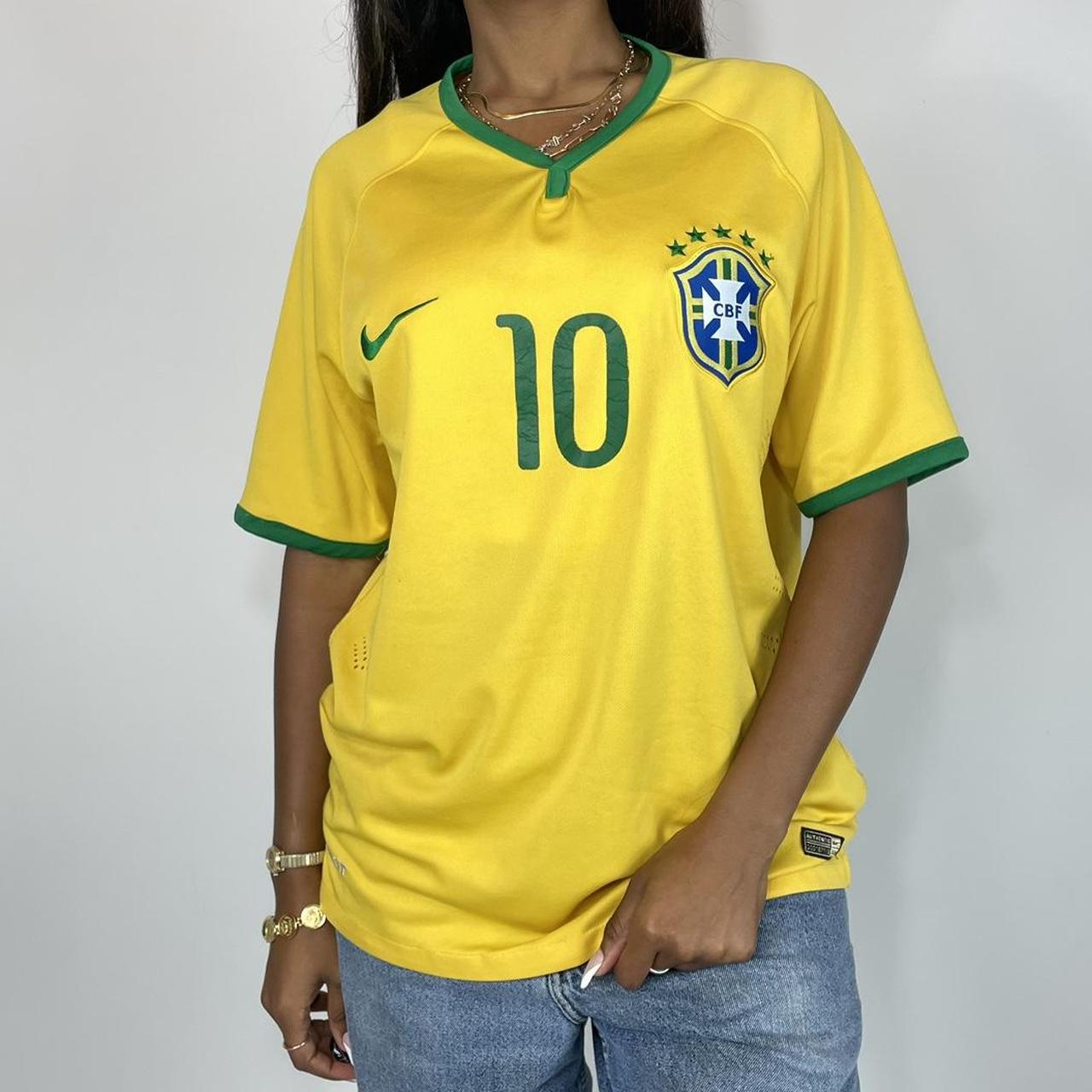 Brazil Soccer Jersey Sporty Nike Oversized Blokecore... Depop