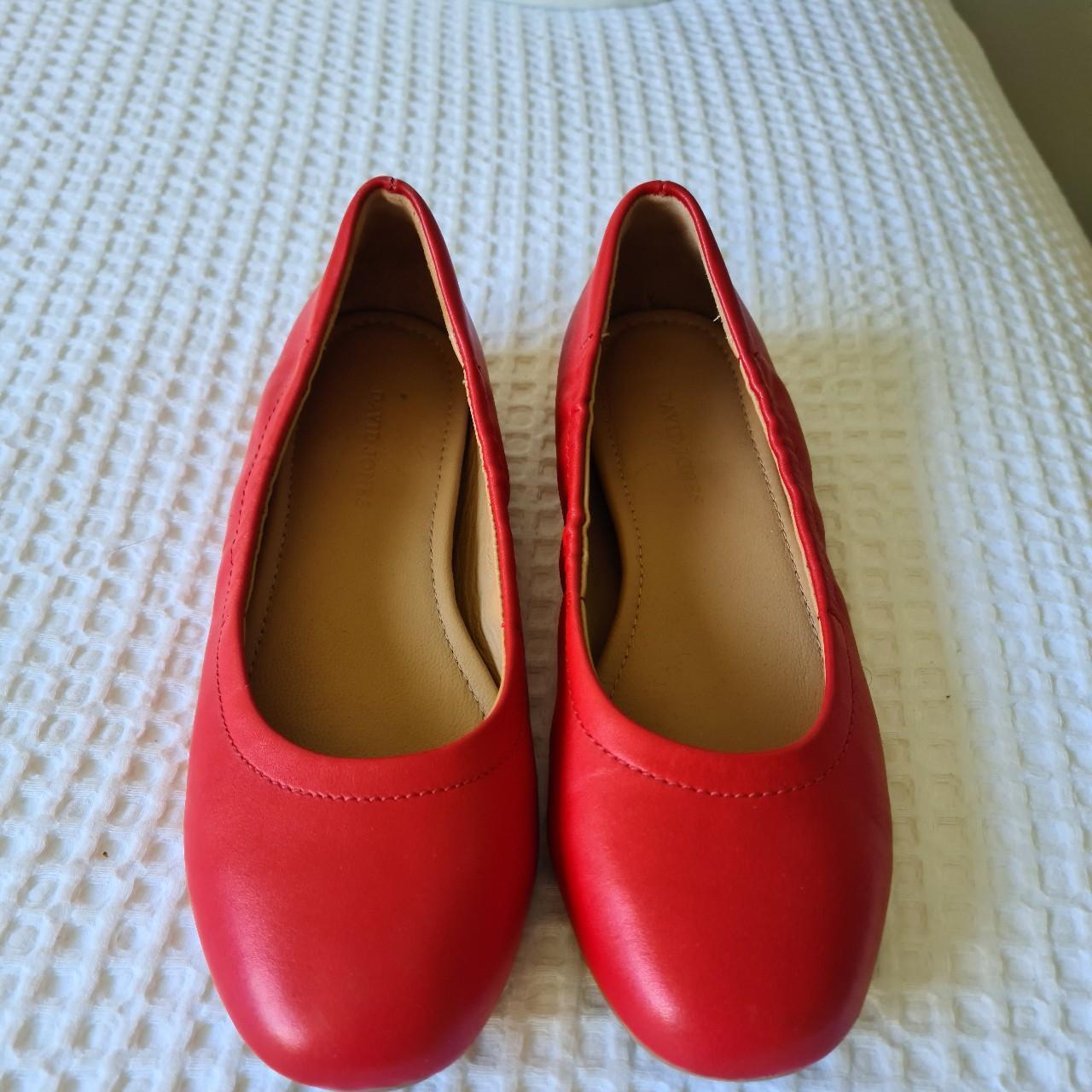 DAVID JONES Red Leather Ballet Flats Size 38 AU... - Depop