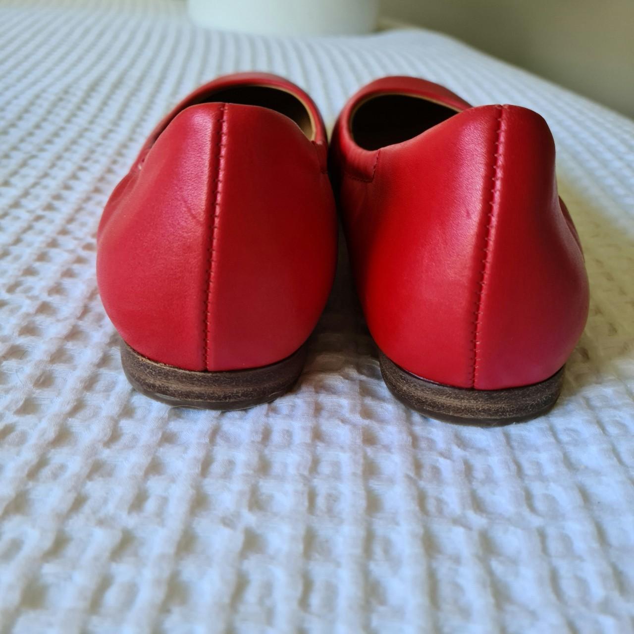 DAVID JONES Red Leather Ballet Flats Size 38 AU... - Depop