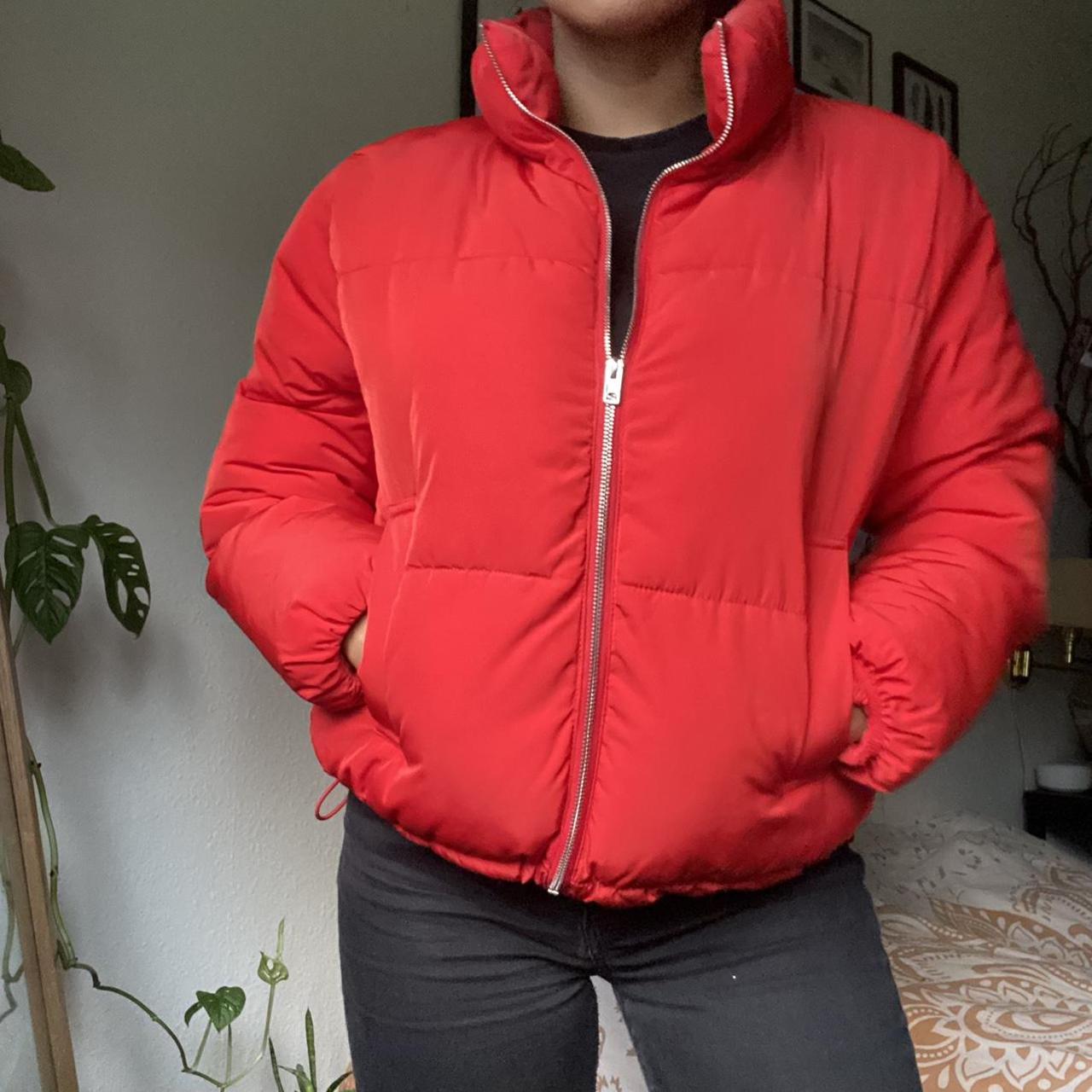 Winter Red puffer jacket from H&M Condition like... Depop