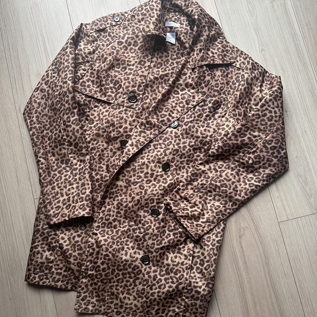 Leopard print windbreaker pea coat. Very light Depop