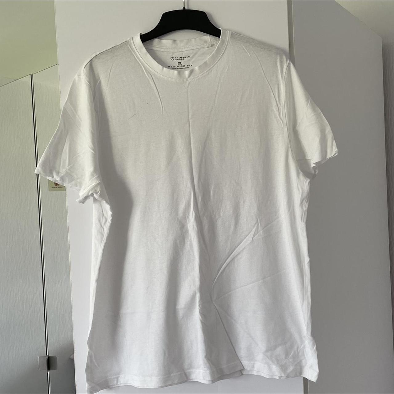 Primark men’s basic regular fit white t shirt Small... - Depop