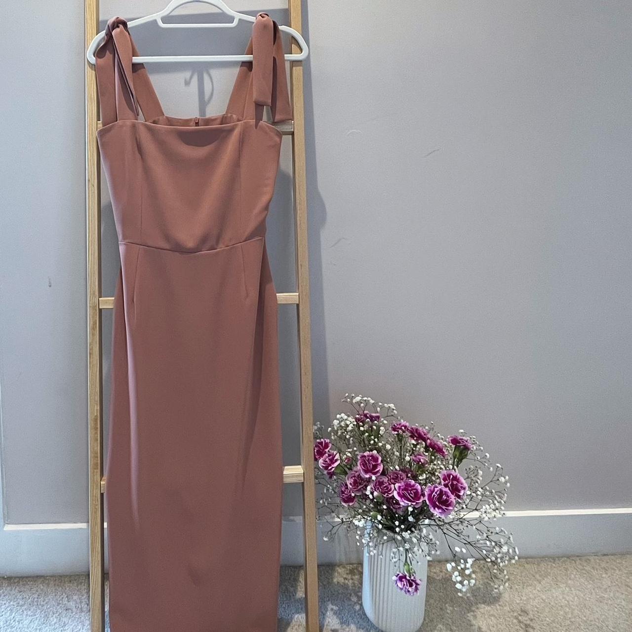 Lovely terracotta long dress, adjustable shoulder... - Depop
