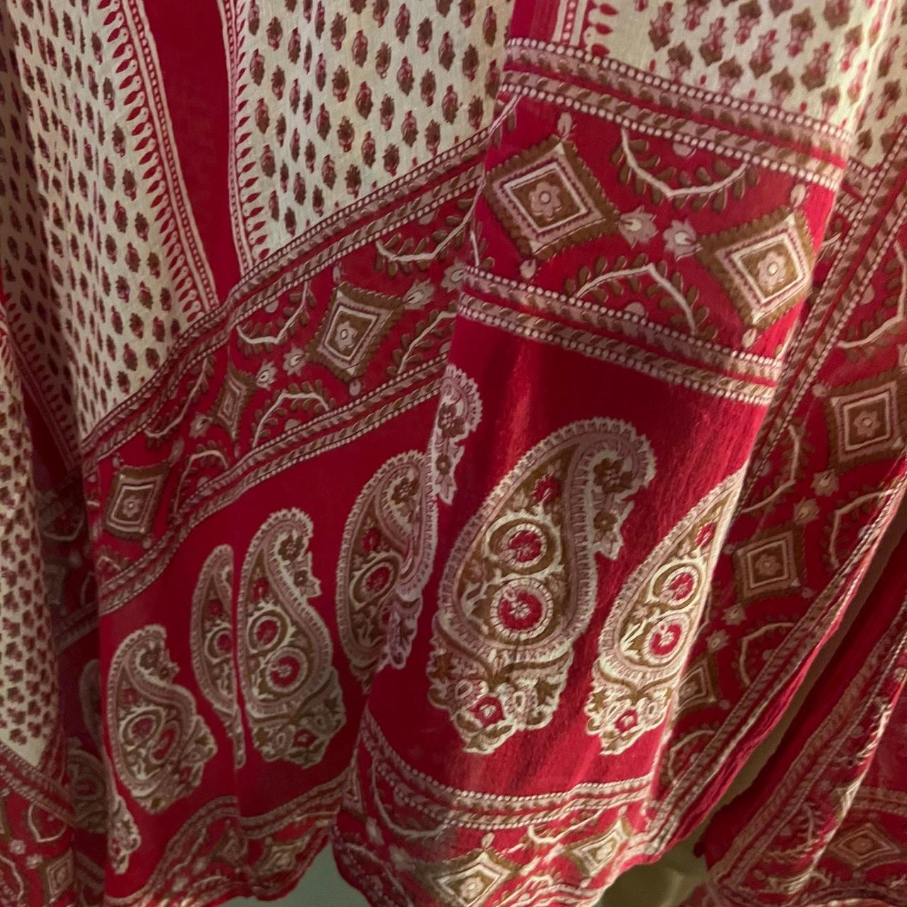 Source Unknown Women's Scarf - Red/Multi – Vtg Sc… - image 5