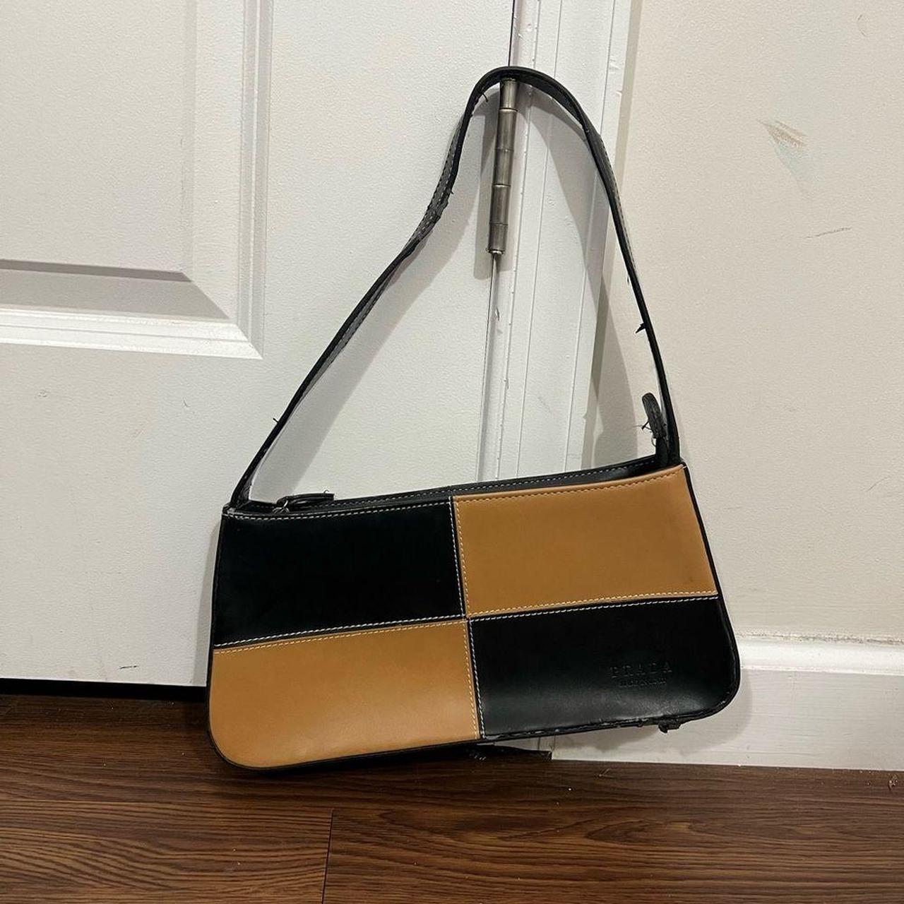 Brown Black Colorblock Handbag Pre owned condition Depop