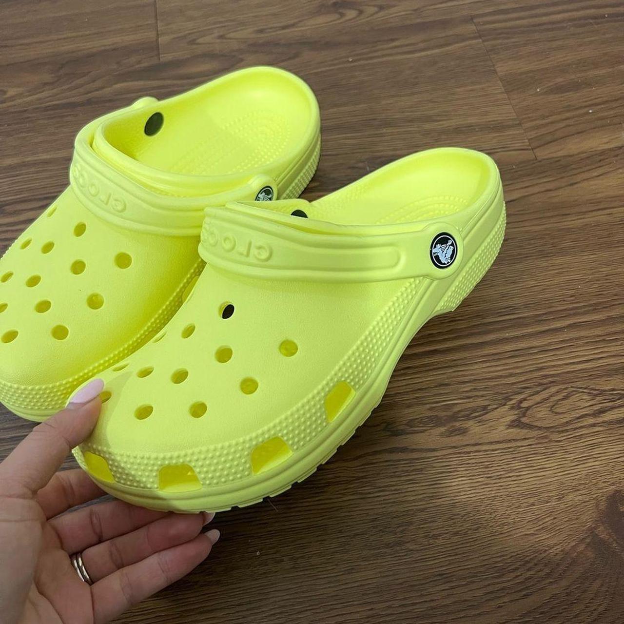 neon yellow crocs