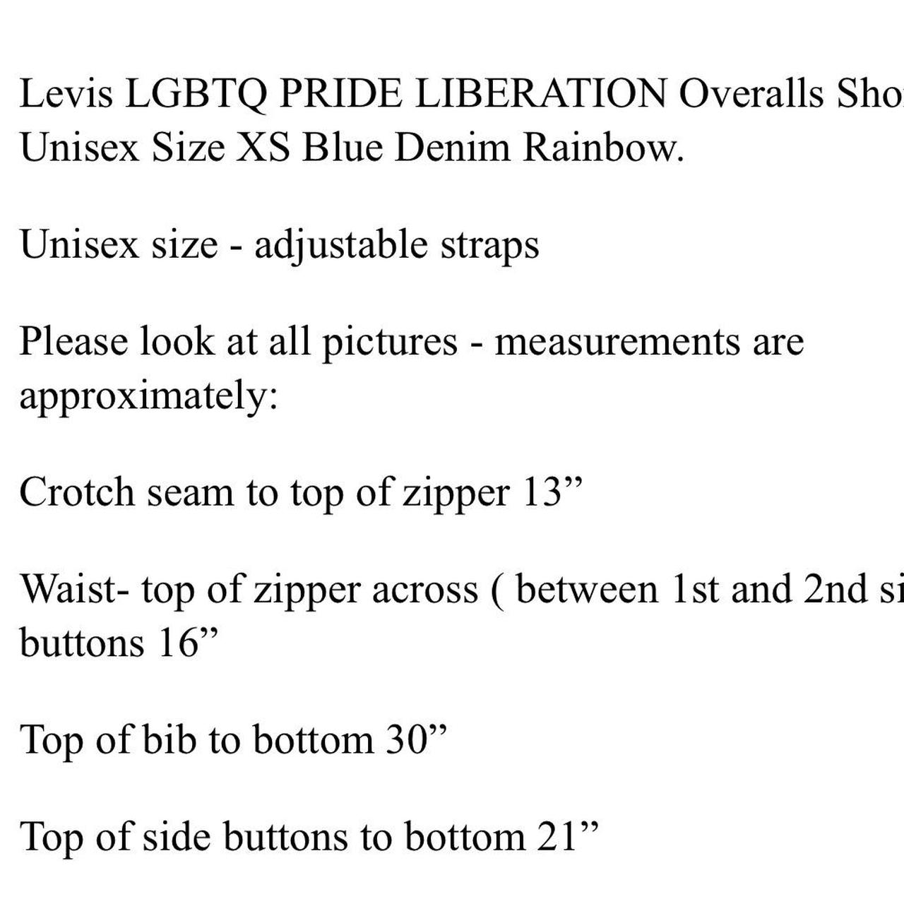 Levis overalls size outlet chart