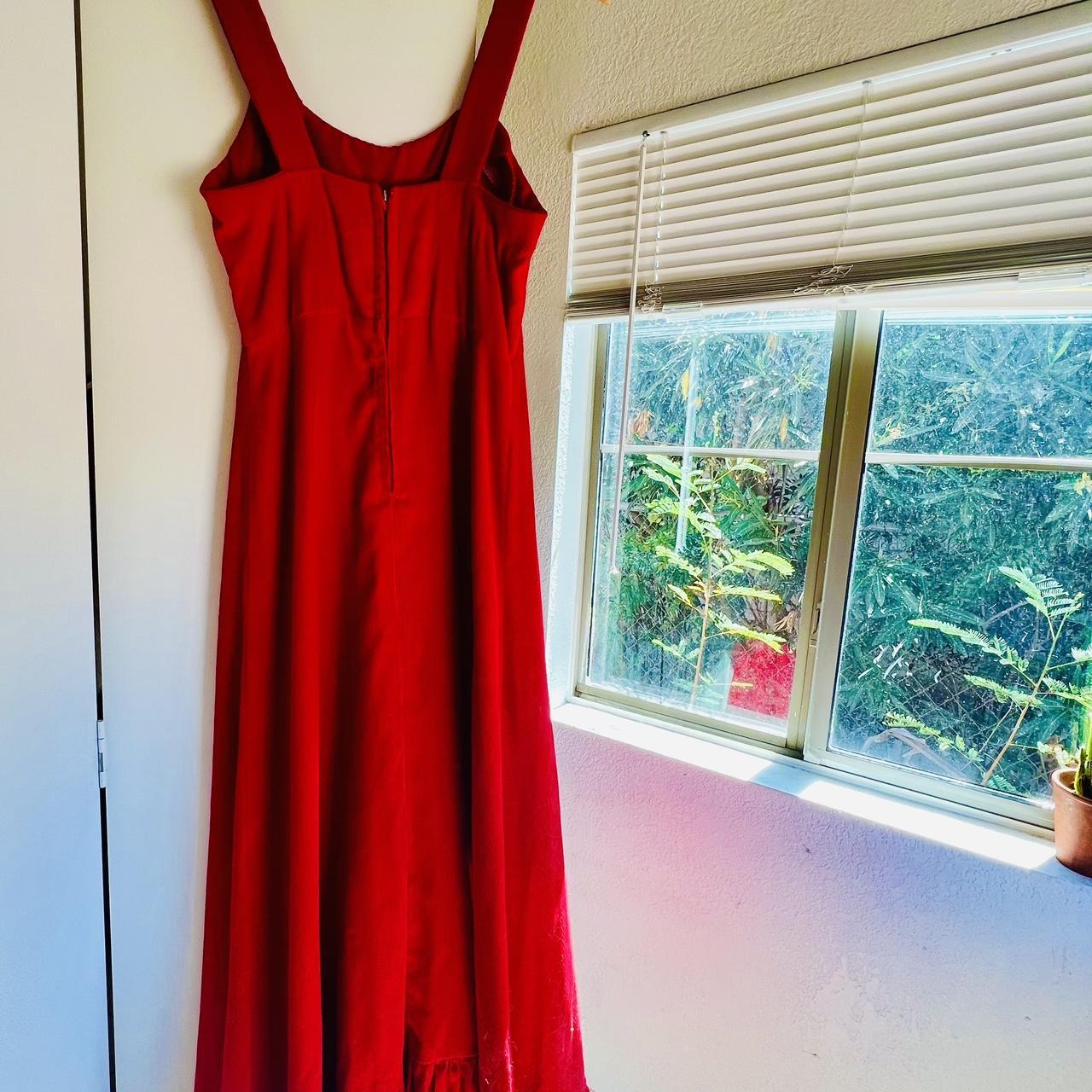 Vintage red corduroy floor length dress. Beautiful!... - Depop