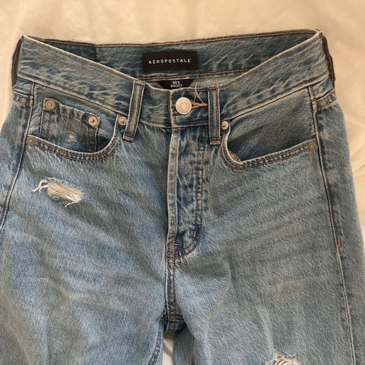 Aeropostale size 0, 90’s baggy fit jeans. Ripped... - Depop