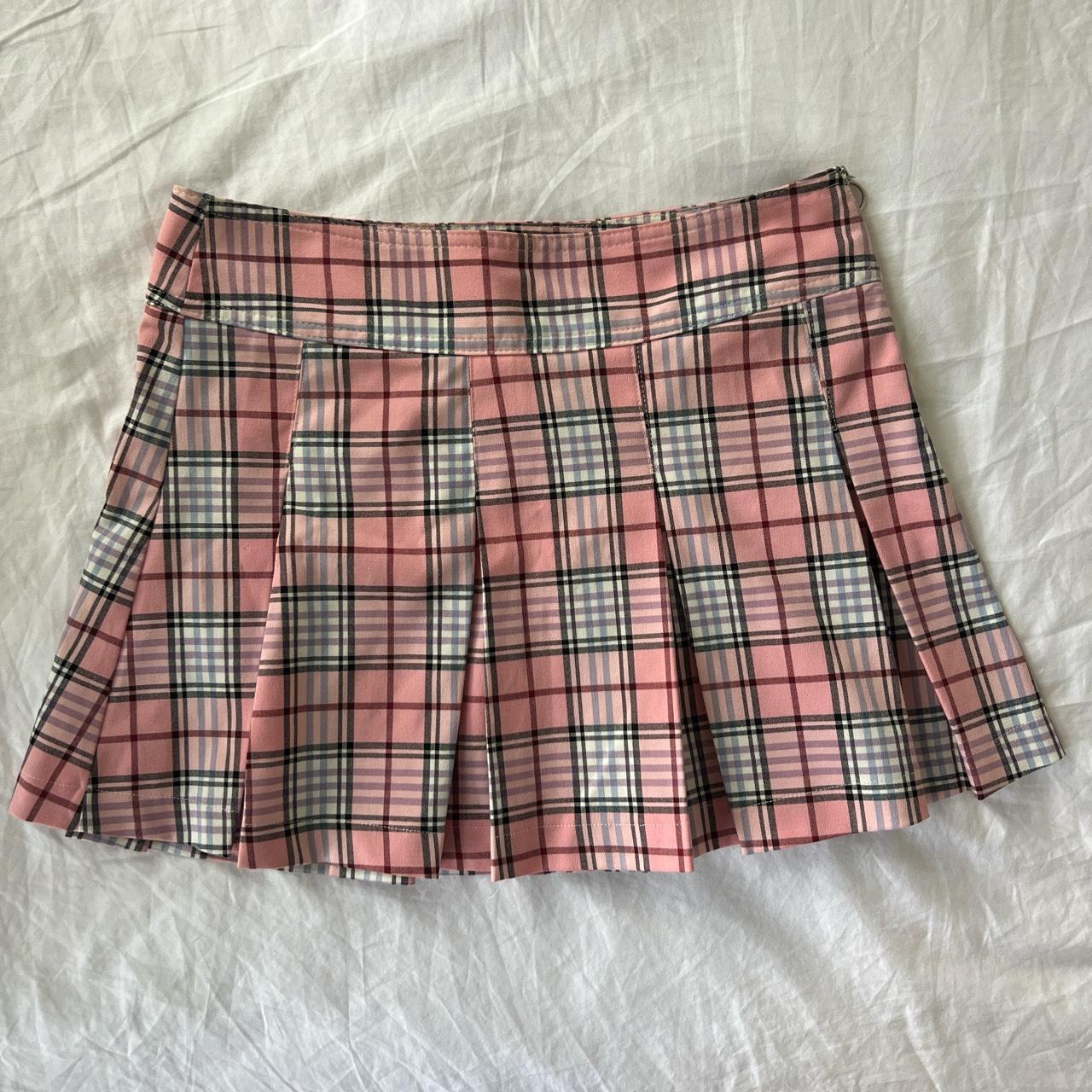 Bershka pink shop pleated skirt