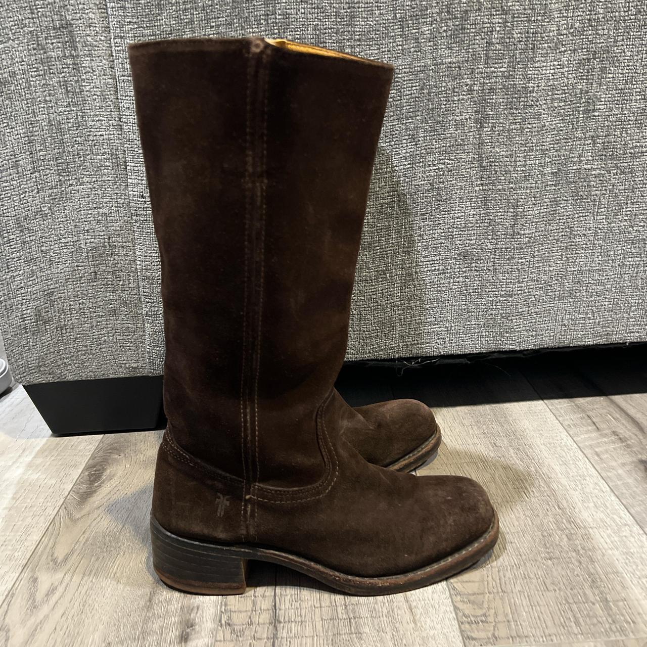 Frye Campus 14L Chocolate Suede Boot In amazing... Depop